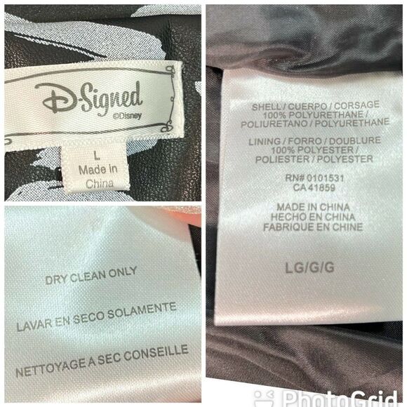 Disney D-Signed Girls Large Black Moto Faux Leather Jacket Rock the Town - Picture 10 of 11